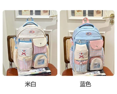 奶萌學院風雙肩包 附牛奶盒造型筆袋9