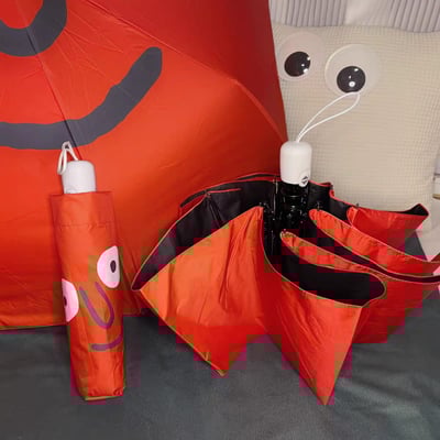 搞怪表情晴雨兩用自動雨傘5