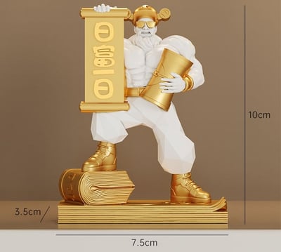 日富一日招財肌肉財神爺 迷你版一對組7