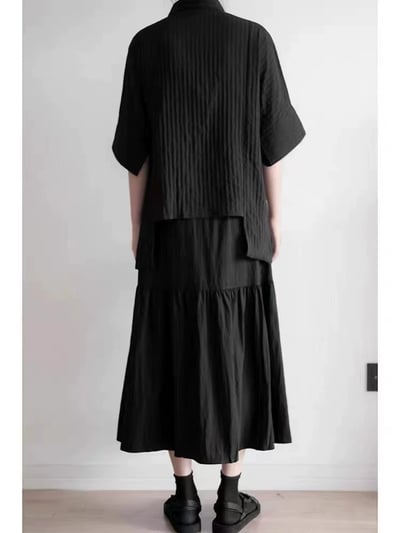 設計交叉感顯氣質條紋肌理上衣7