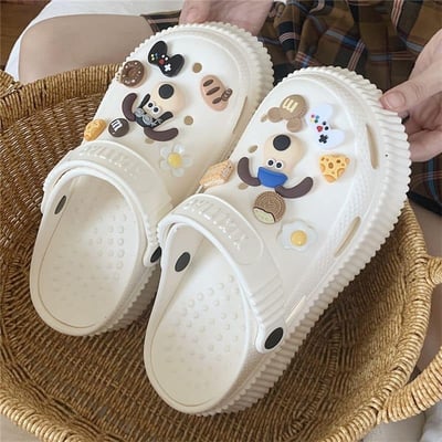 洞洞鞋 可愛新色系增高厚底拖鞋 掌門狗狗鞋扣款7