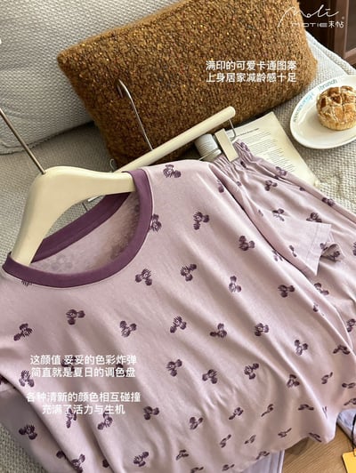 夏日涼感舒適雪花棉精靈睡衣 高級感透氣居家套裝6