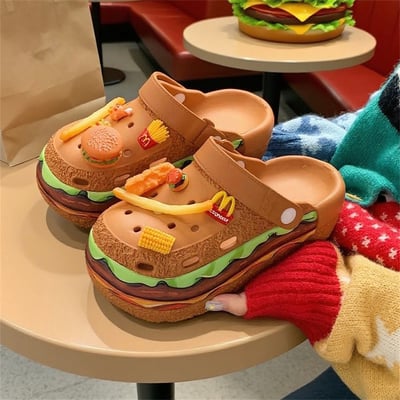 走路自帶快樂套餐 薯條漢堡厚底洞洞鞋5