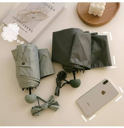 莫蘭迪純慾色系五折手動晴雨傘 便攜防曬傘UV防紫外線遮陽傘12