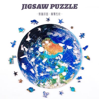木質拼圖地球+月球拼圖   買地球送月球2