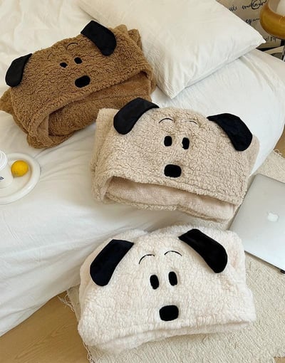 卡通小狗秋冬毛絨可愛斗篷6