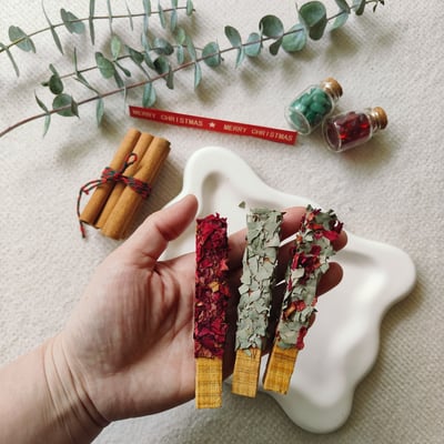 植物系手作聖木棒3支組 聖誕限定系列6