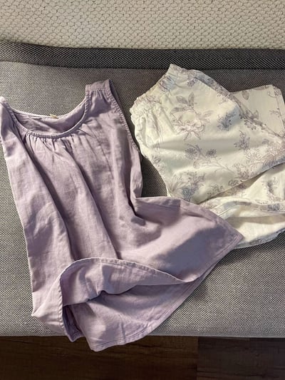 鄉村風花朵無袖背心睡衣套裝7