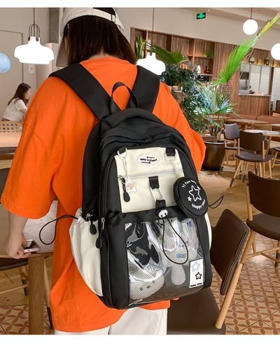 高顏值星星雙肩包 可放娃娃玩偶   大容量收納超方便3