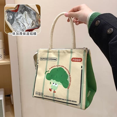 可愛便當保溫袋大容量學生午餐袋  防水鋁膜手提飯盒包8