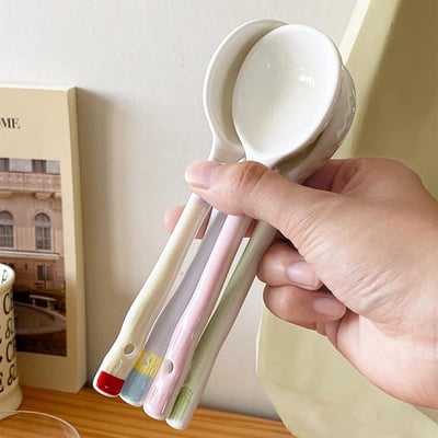 少女心馬卡龍撞色設計陶瓷筷子與湯匙4