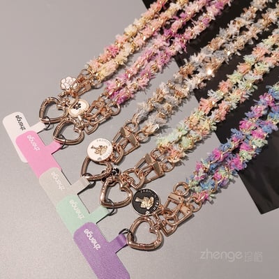 小香風編織金屬鏈手機掛繩 斜背長款百搭 輕奢感隨身背帶2