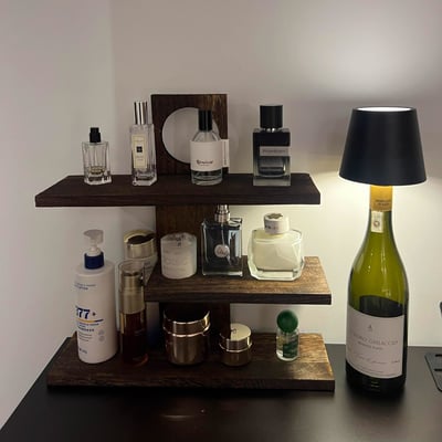 復古木質桌面收納架  高級簡約多層展示香水置物架3