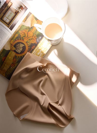 Cerotich 10A桑蠶絲無痕高腰內褲 輕薄透氣包臀收腹親膚三角褲2件組1
