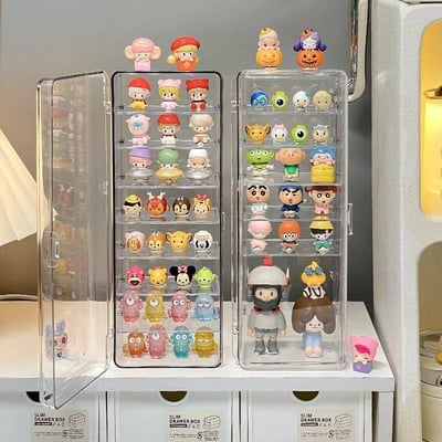 泡泡瑪特萌粒必備 透明壓克力展示盒可疊拆卸加收納架2