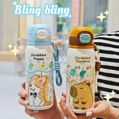 可愛萌寵保溫杯吸管直飲兩用設計10