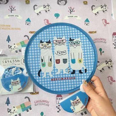 出門包包必備的小東西 一秒打開太方便   日系貓咪系列折疊扇3