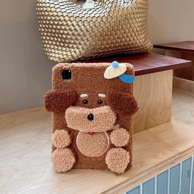 毛茸泰迪狗 泰迪狗狗棕色系可愛iPad平板保護套4