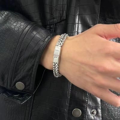 潮男款極簡風鈦鋼手鍊2