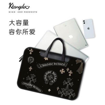 高級感十字潮牌暗黑風電腦包 手提斜背兩用 13-16吋適用3