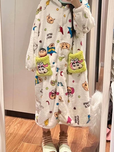 很推薦高質感 冬季小新造型保暖睡袍家居服4