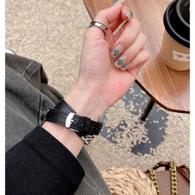 真皮拼接雙圈Apple watch錶帶9