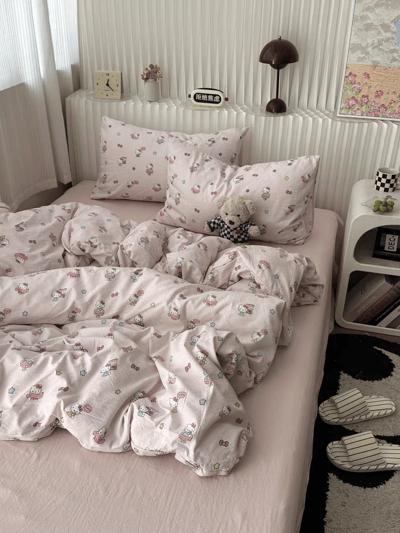 委託代購 奶油系 ins風床包組  可愛全棉水洗棉四件套雙人/加大2