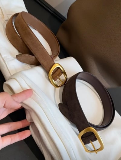 穿搭耐看款  真皮高品質絨面磨砂牛皮腰帶4