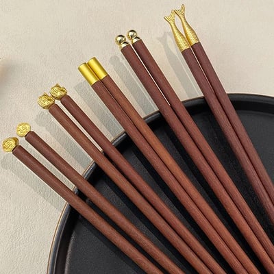 金甲招財雞翅木紅檀木福氣筷組2