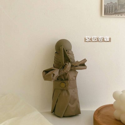 莫蘭迪純慾色系五折手動晴雨傘 便攜防曬傘UV防紫外線遮陽傘7