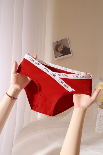 新年  本命年必備 全棉親膚低腰紅色內褲四件組3
