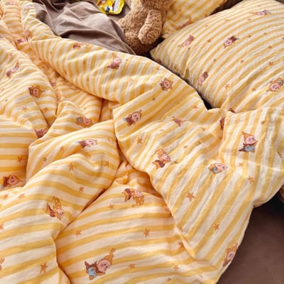 星星條紋超柔水洗棉床包四件組3