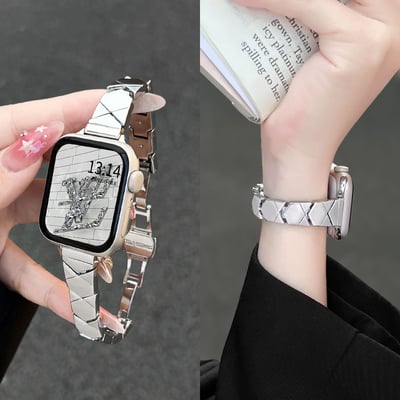 Apple Watch 細版鋼帶幾何切面金屬錶帶6