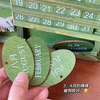 手繪木制田園風格日曆   現貨免運3
