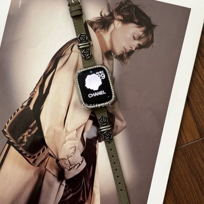復古金屬山茶花蘋果錶帶  小蛮腰設計百搭氣質款3
