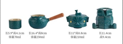 神秘三星堆石磨旋轉茶具套組11