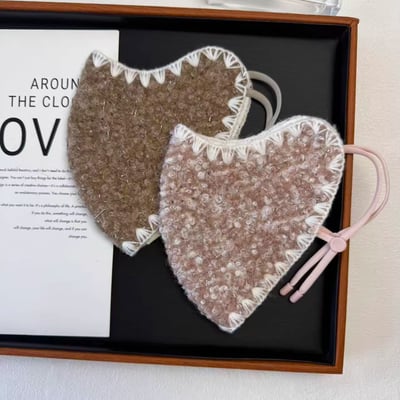 秋冬毛呢保暖口罩 雙層保暖防風面罩 2入組8