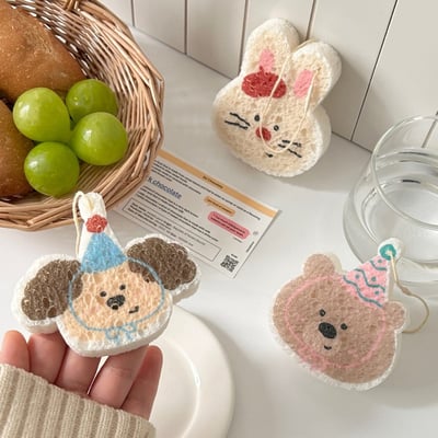 卡通可愛木漿綿洗碗海綿組8入 299專屬免運優惠商品7