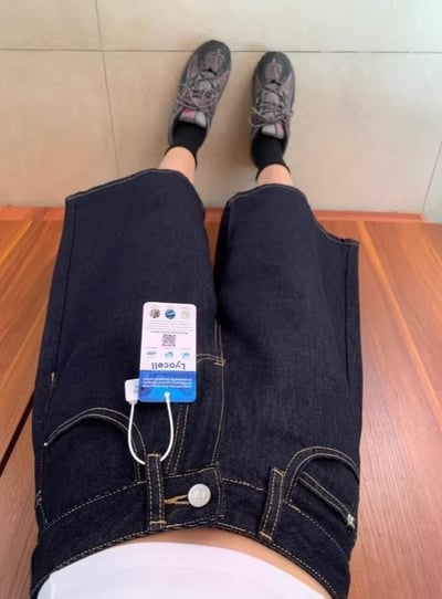 夏季必入深藍牛仔七分褲  高腰寬鬆闊腿版型小個子顯高顯瘦神褲3