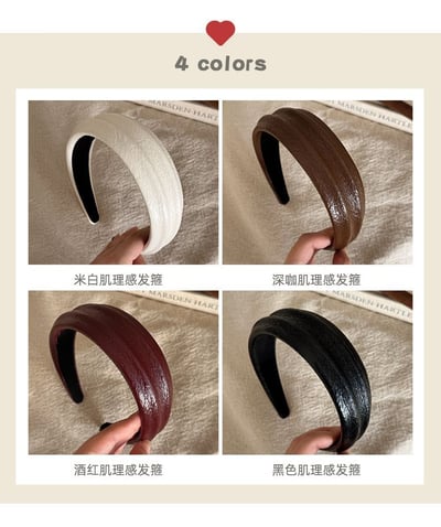 秋冬質感首選 美拉德皮質凹凸髮箍四色組4