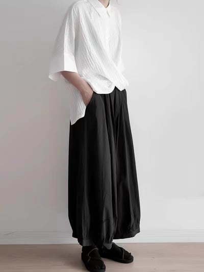 設計交叉感顯氣質條紋肌理上衣5