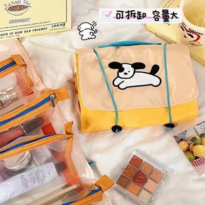 可愛修狗兩款  299免運特價 四合一折疊化妝包分網紗收納掛袋    現貨免運3