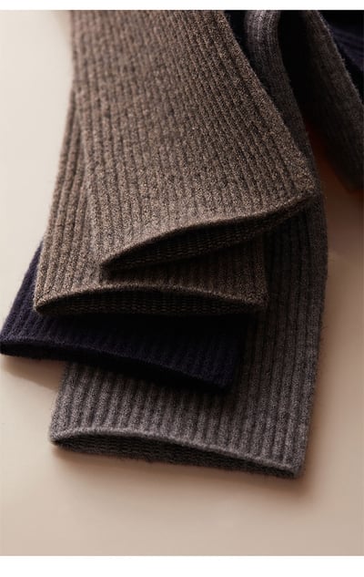 秋冬羊毛坑條撞色女襪中筒襪9