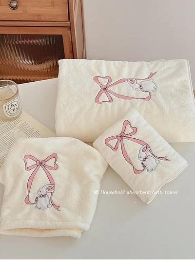 該換浴巾了～白兔子舒適浴巾三件套5