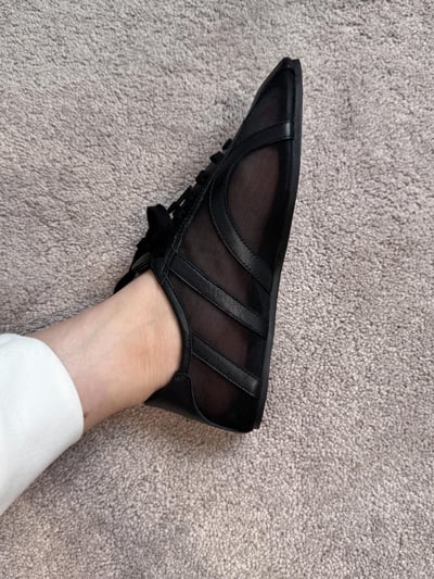 新中式網紗小眾透膚感綁帶平底鞋7