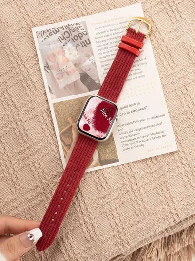 華夫格絨面簡約氛圍感Apple watch錶帶3