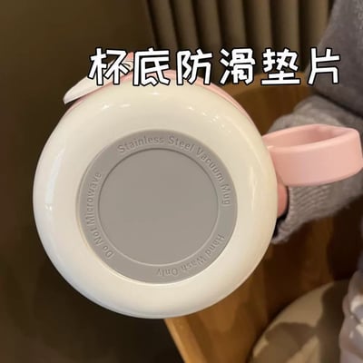 大容量桌雲朵吸管蓋便攜手柄款 貓貓陶瓷內膽大肚保溫杯4