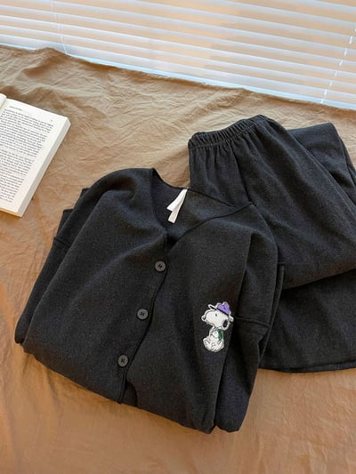 日系長壽狗狗德絨睡衣套裝5