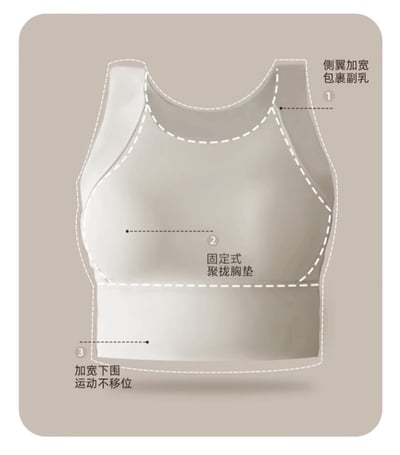 小彈力全包覆運動BRA 側收副乳高包覆運動背心6