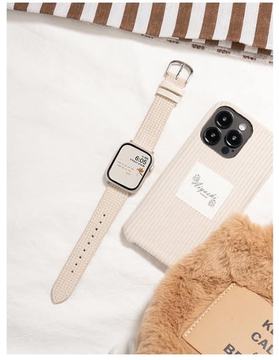 華夫格絨面簡約氛圍感Apple watch錶帶10